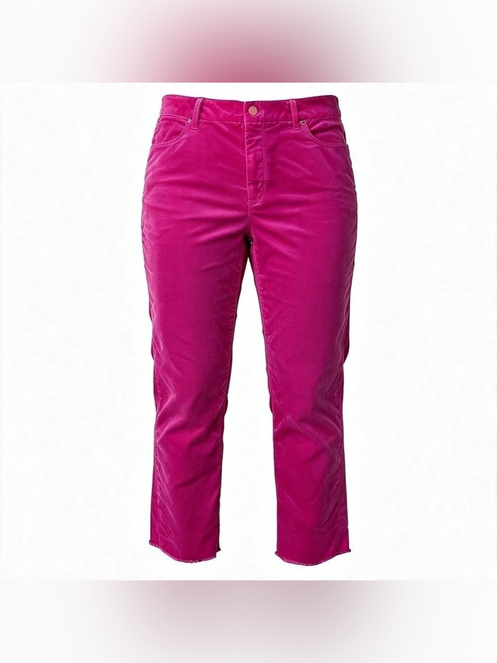 Talbots Flawless Five-Pocket Slim Ankle Frayed Hem Corduroy Pants size 12